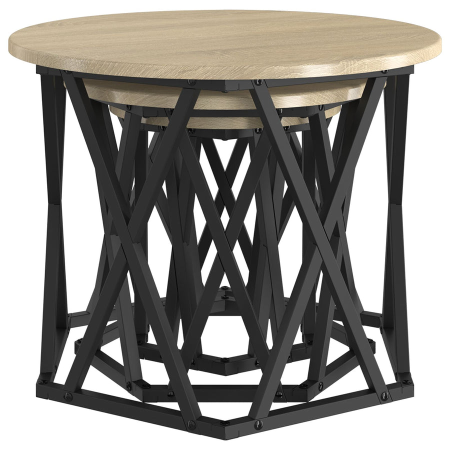 Nesting Bijzettafels 3 Stuks Geengineerd Hout Sonoma eiken