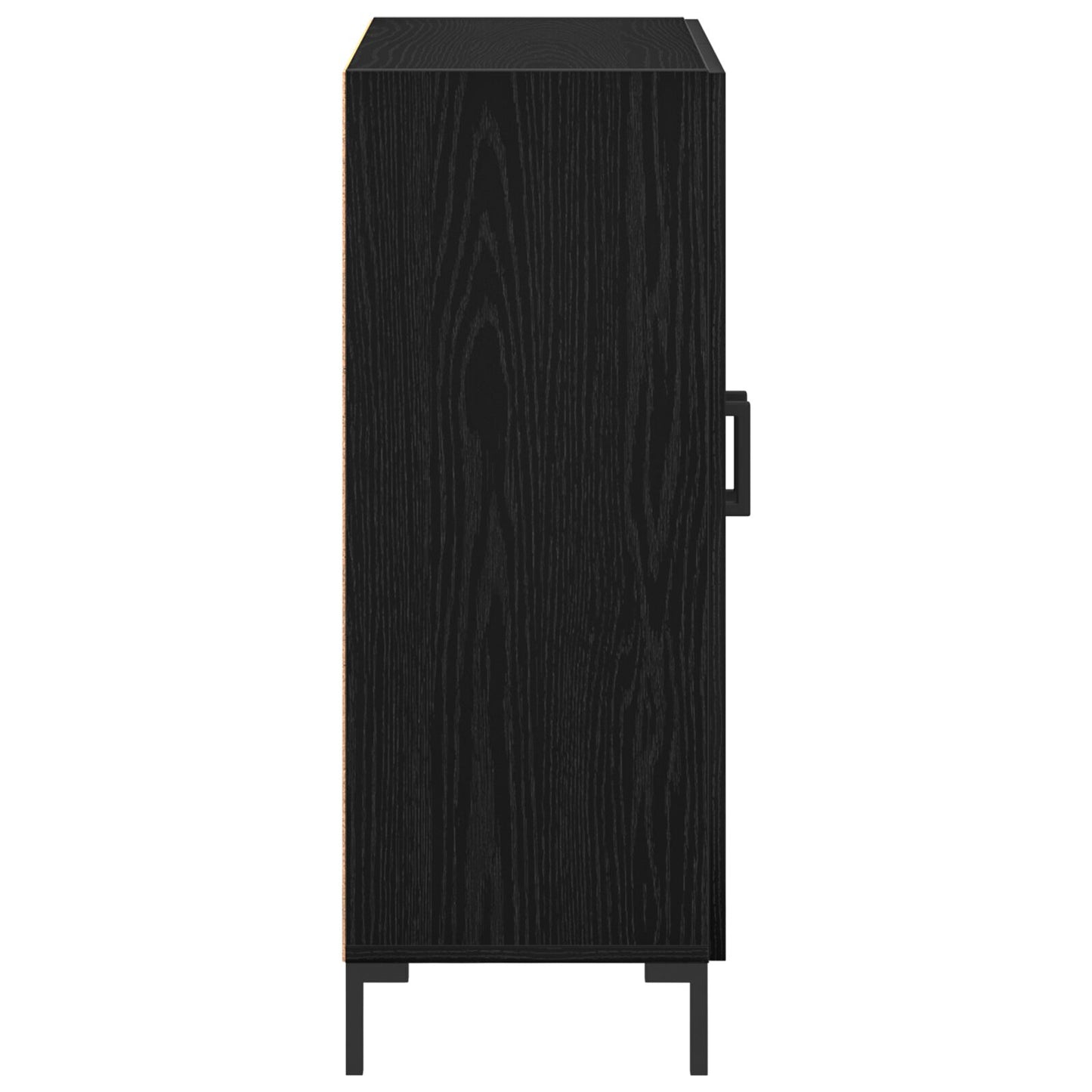 Dressoir Zwart Eiken 69,5X34X90 Cm Geprefabriceerd Hout