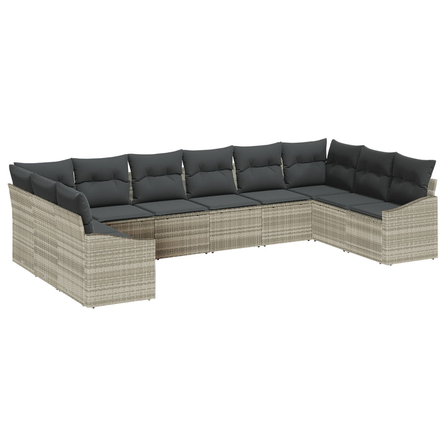 Tuin Sofa Set Set Van 10 Donker Grijs Riet Tuin Loveseat
