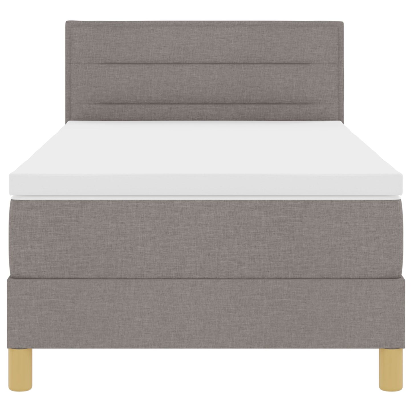 Boxspring Bed Met Matras Stof Taupe 90 x 200 cm Lijnen ontwerp