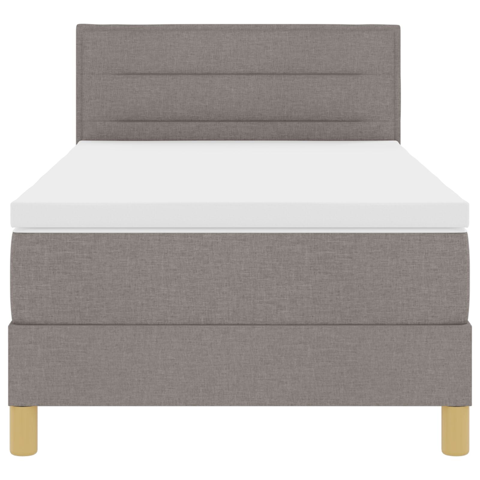 Boxspring Bed Met Matras Stof Taupe 90 x 200 cm Lijnen ontwerp