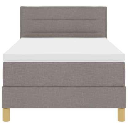 Boxspring Bed Met Matras Stof Taupe 90 x 200 cm Lijnen ontwerp