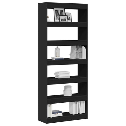 Zwarte Boekenplank Zwart Hout 80 X 30 X 198 Cm Planken