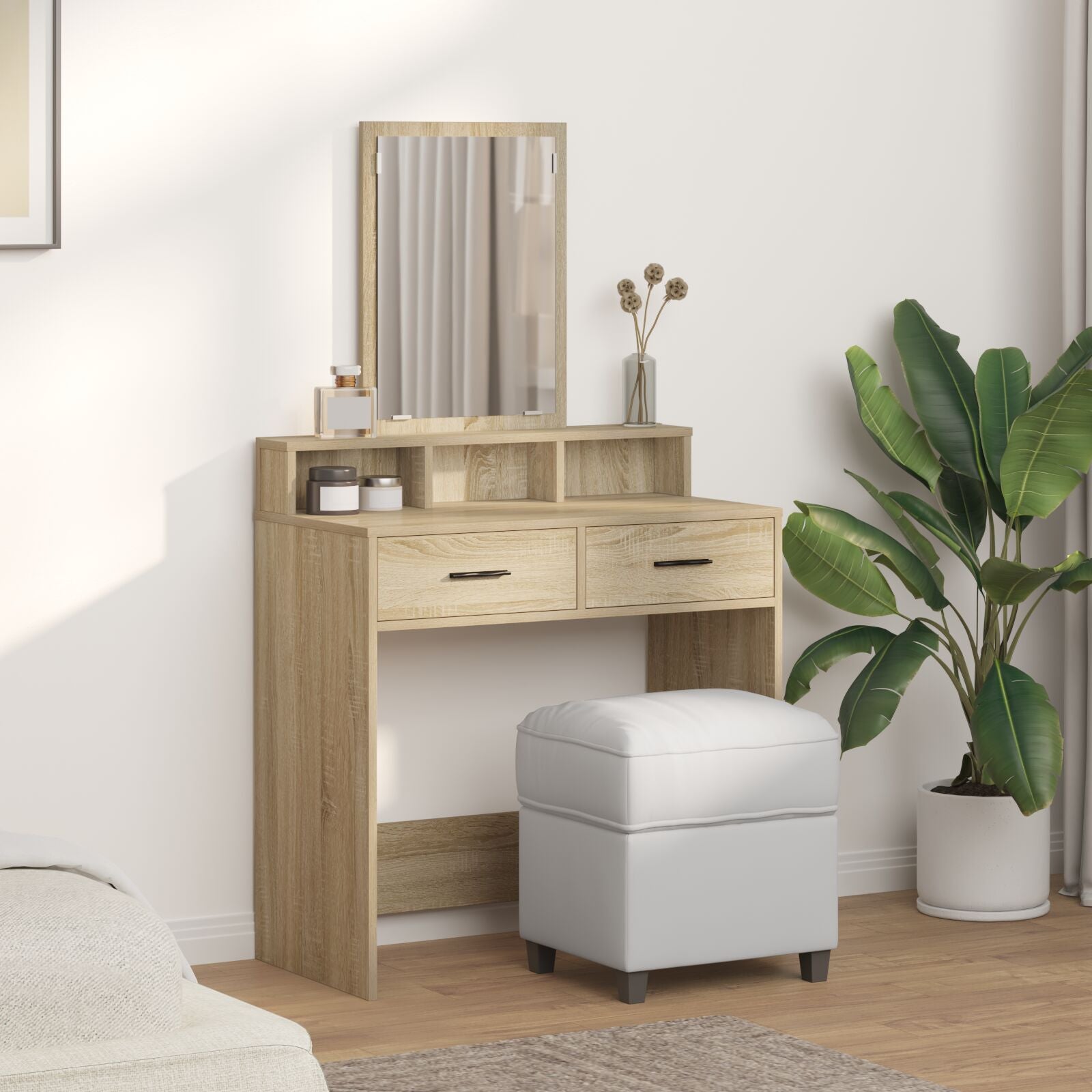 Kaptafel Met Lades In 79 x 41 x 140 cm Sonoma eiken