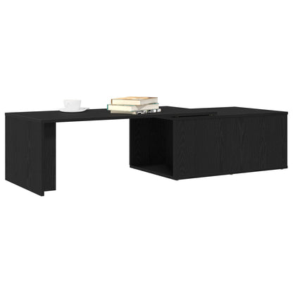 Salontafel Zwart Eiken 150X50X35 Cm Gelaagd Hout