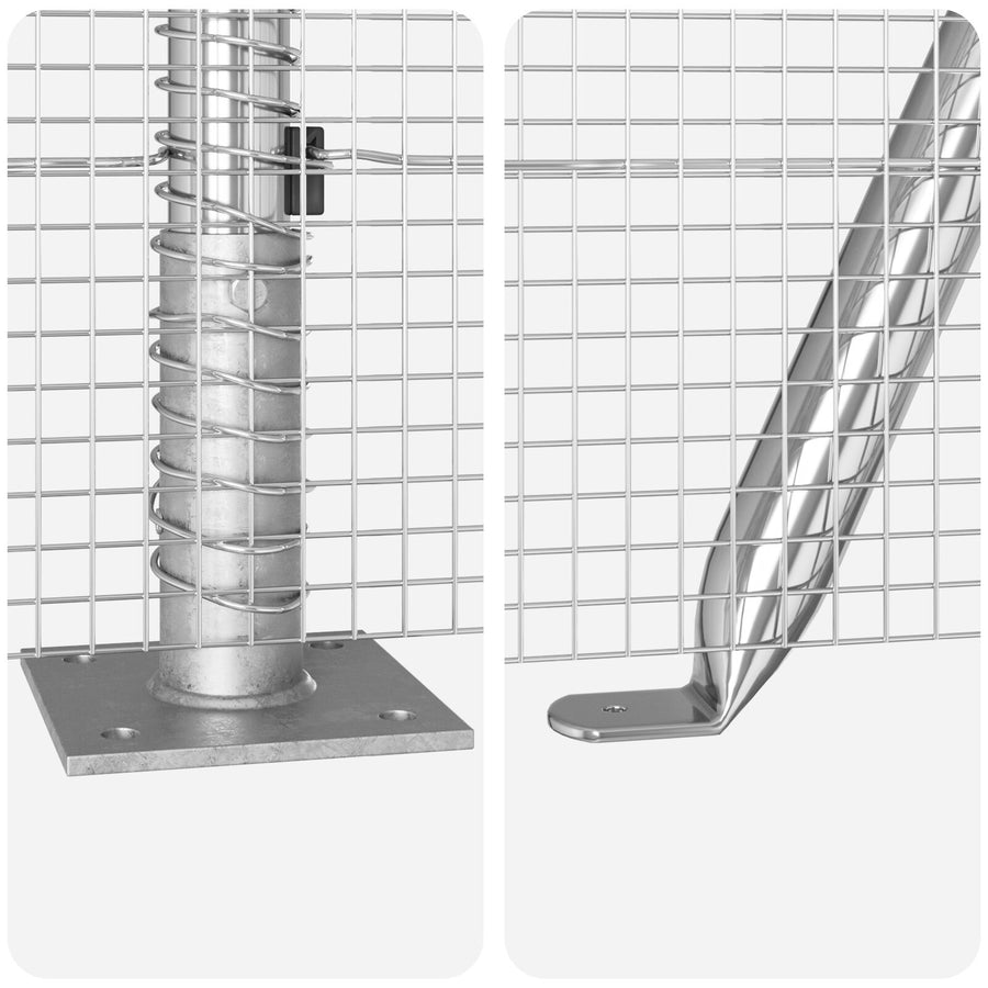 Gelast Draadhek Met 7 Flenspalen 1.2 X 10 M Gegalvaniseerd Staal Gegalvaniseerd Staal