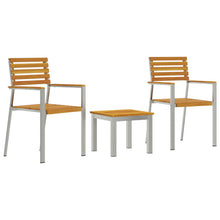 3-delige Tuin Eetset Massief Hout Acacia, vidaXL Stapelbare Tuinstoelen 2 stuks Massief Hout Acacia en Staal