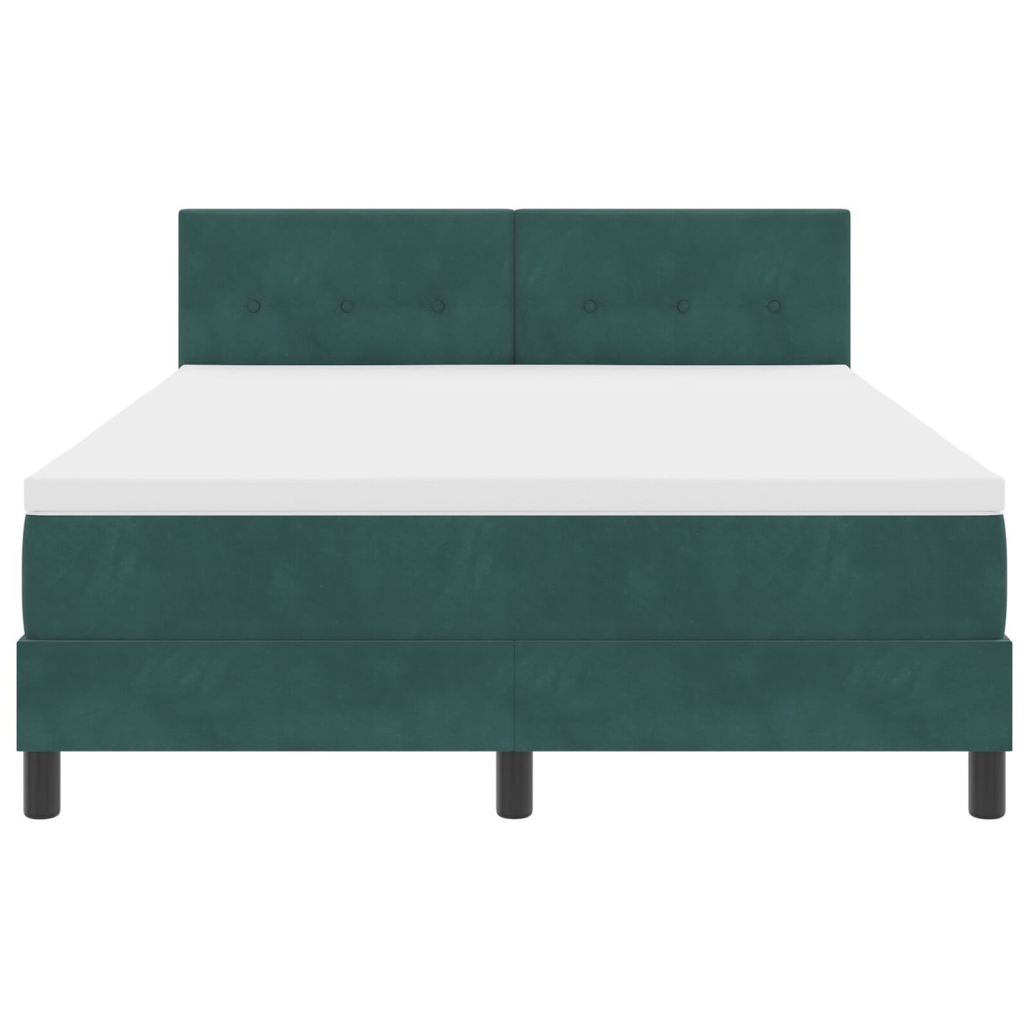 Boxspringbed Met Matras Donkergroen 140X190 Cm Velours Blauw