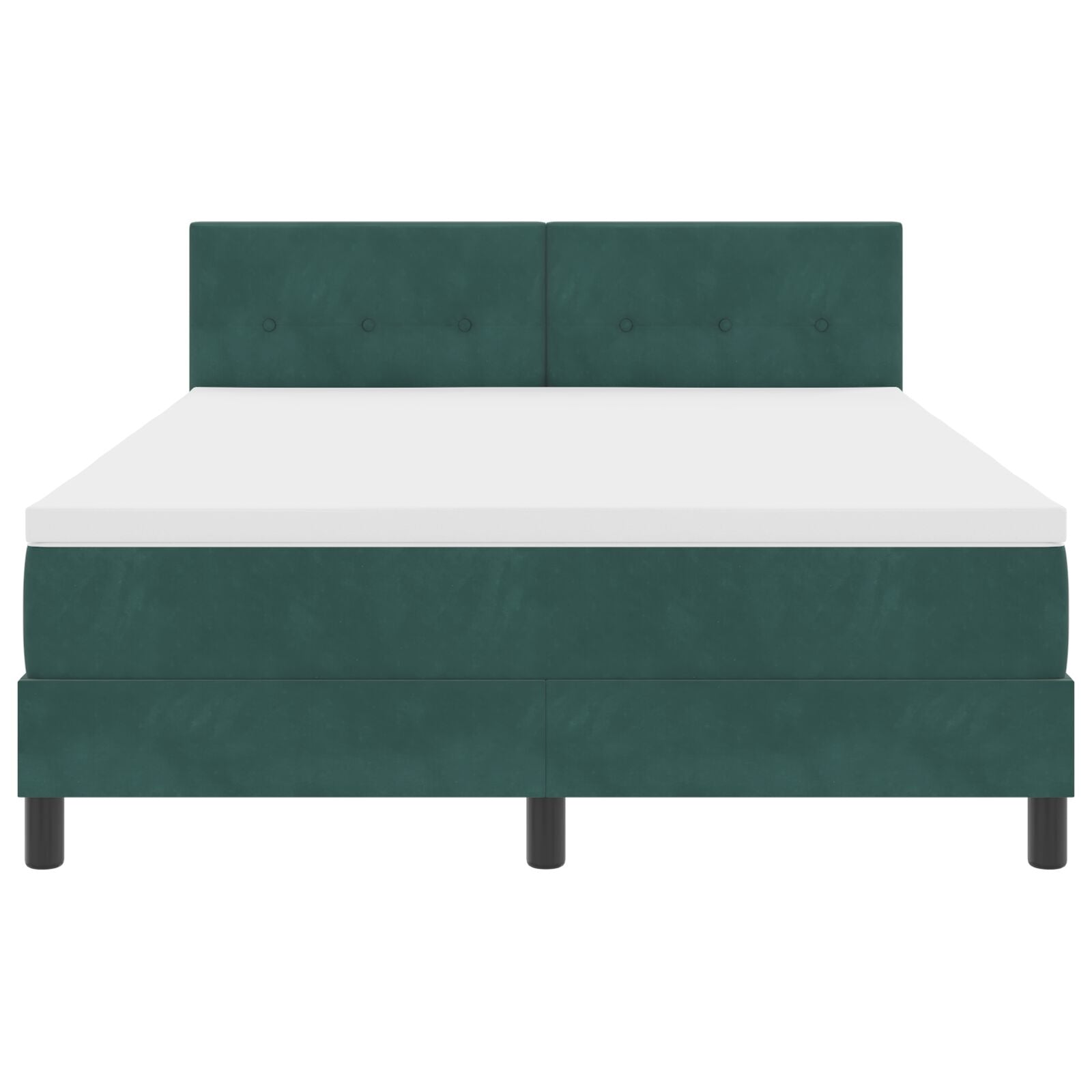 Boxspringbed Met Matras Donkergroen 140X190 Cm Velours Blauw