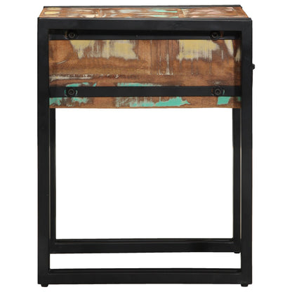 Bijzettafel Met Lade Zwart 40 x 40 x 50 cm Massief gerecycled hout