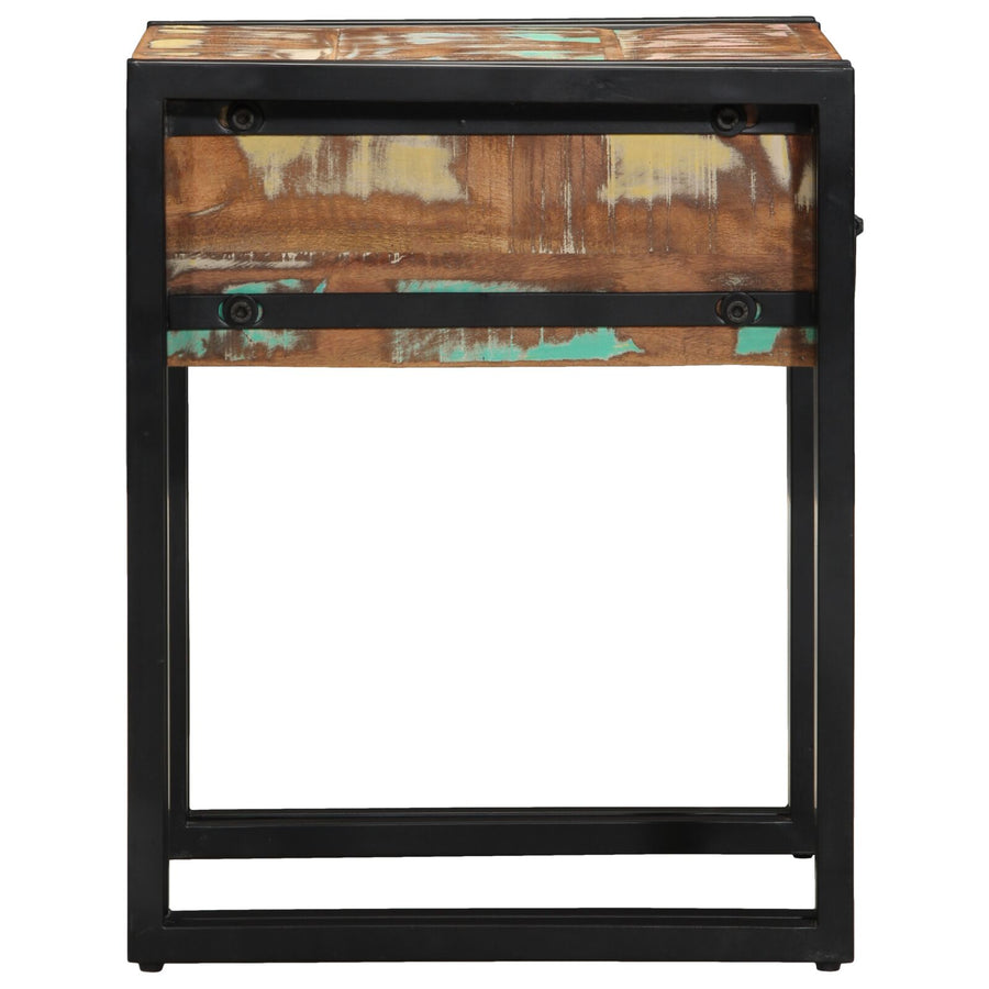 Bijzettafel Met Lade Zwart 40 x 40 x 50 cm Massief gerecycled hout