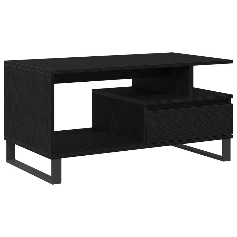 Salontafel 90X49X45 Cm Bewerkt Hout Zwart eiken