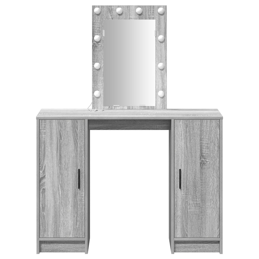 Kaptafel Met Led-Verlichting 102X33X135 Cm Grijs sonoma