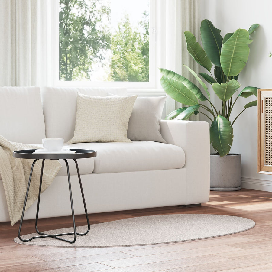 Area Vloerkleed Polyester Antislip Zand 80 x 150 cm Ovaal-Druppel