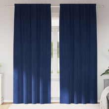 Blackout Gordijnen Met Bovenband 2 Stuks E Fluweel Donkerblauw 140 x 225 cm met ingestikte tape
