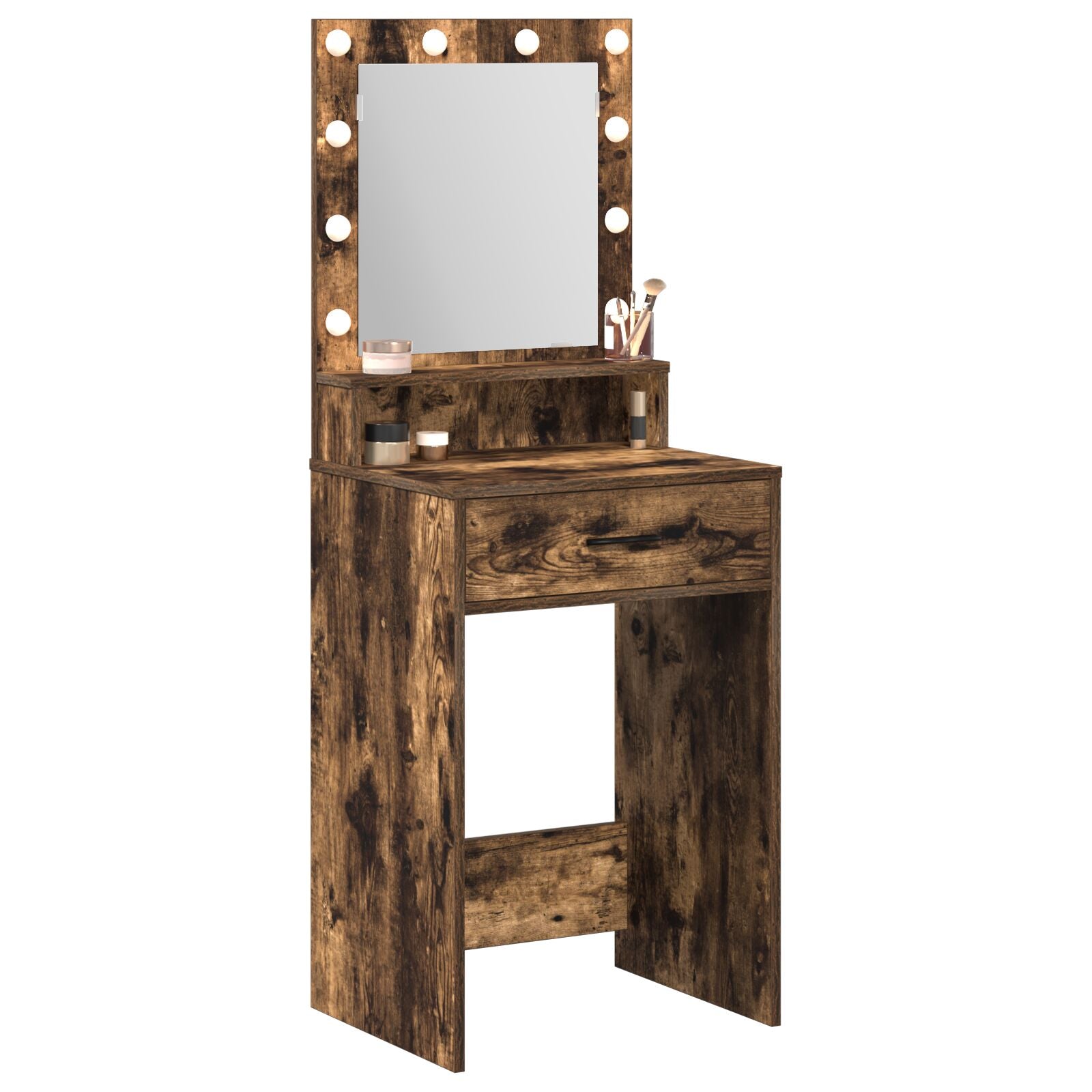Kaptafel Met Led-Verlichting - Gerookt Eiken 50 x 41 x 135 cm Gerookte eik