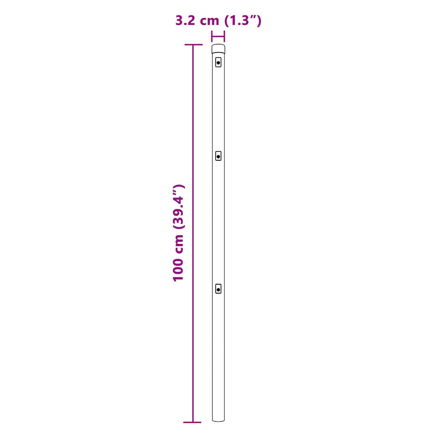 Hekpalen 26 Stuks Grijs Ø32 Mm 100 Cm Gegalvaniseerd Staal Grijs