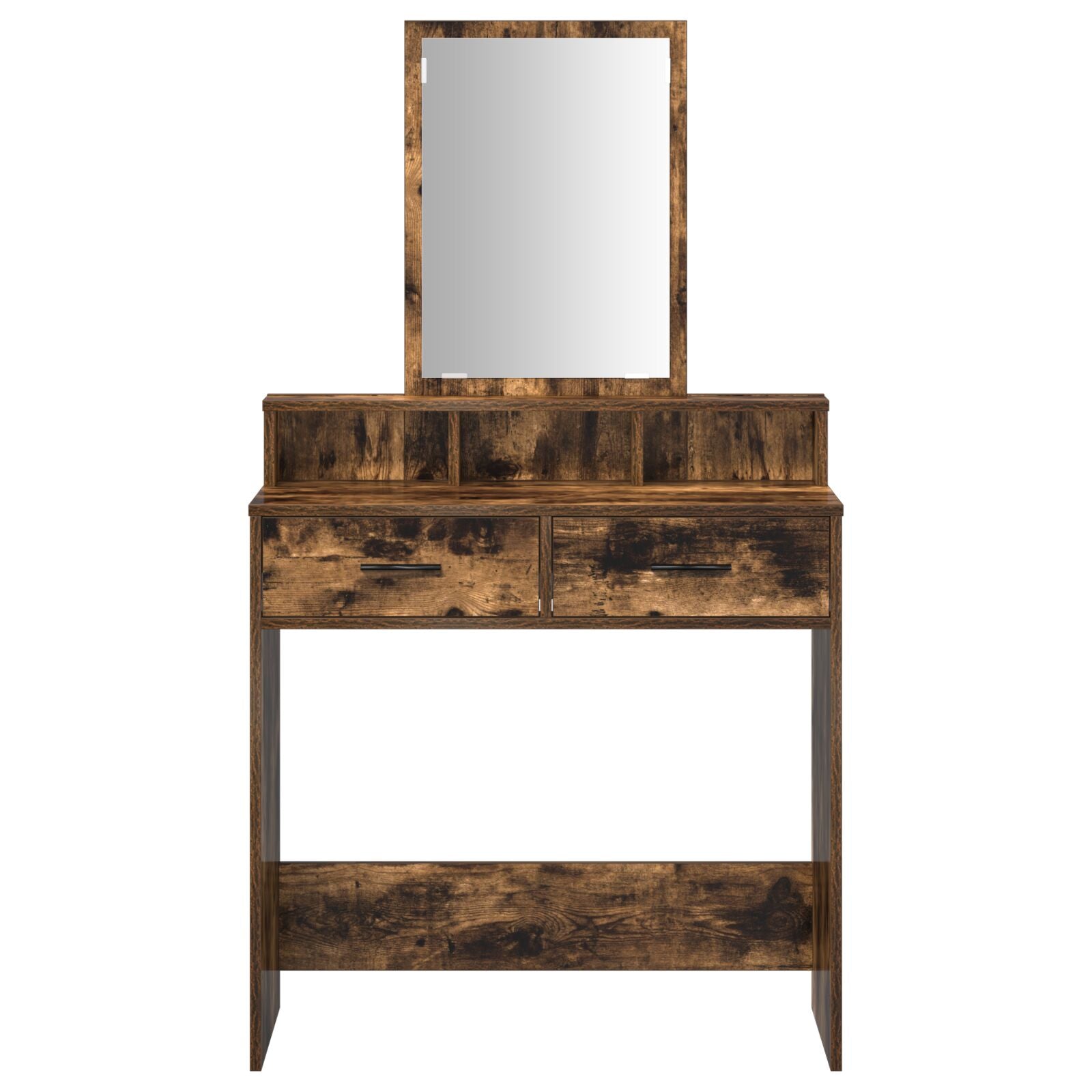 Make-Uptafel Met Lades 79 x 41 x 140 cm Gerookt eiken