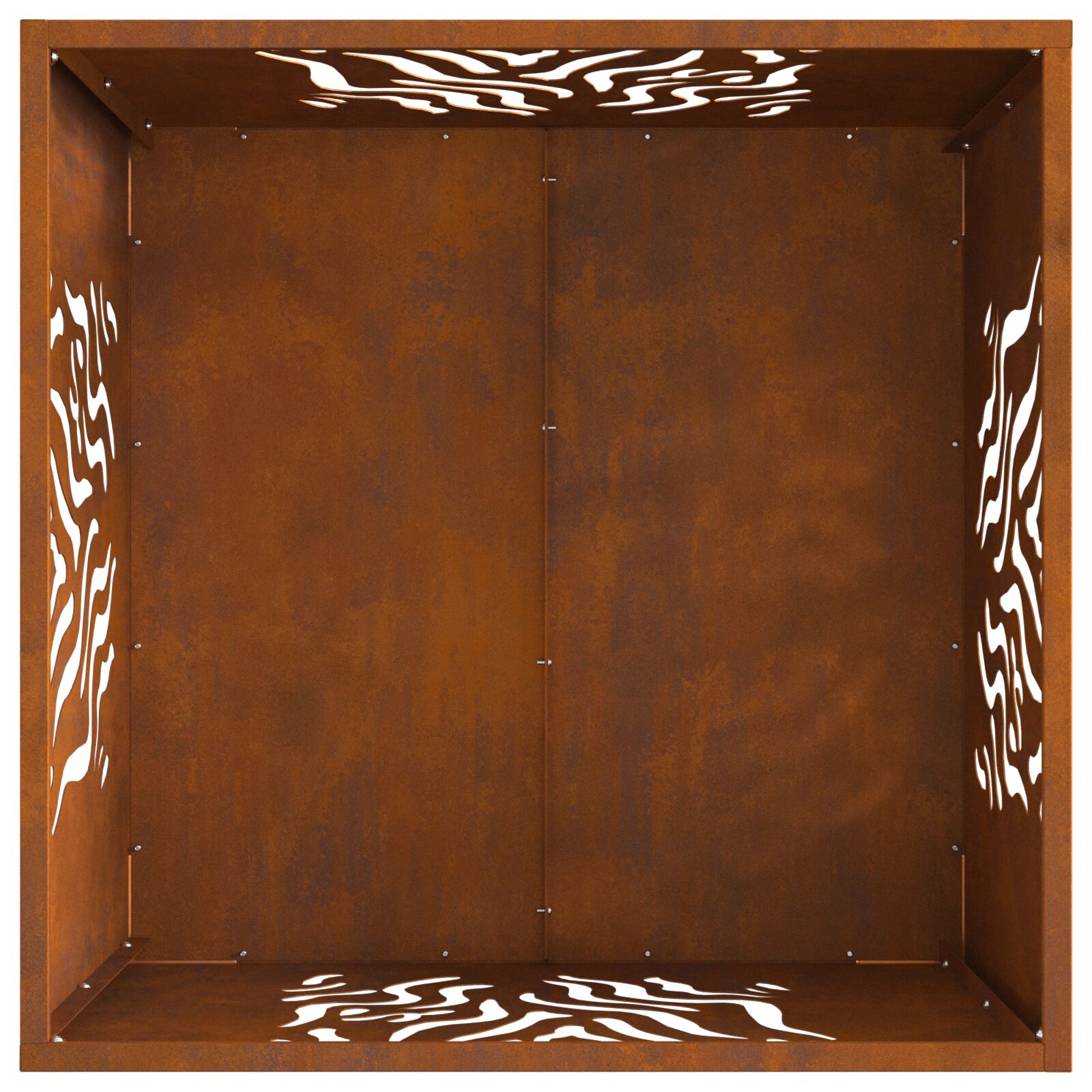 Vuurkorf Vierkant Weerbestendig Staal Weerbestendig staal/Bruin 60 x 60 x 40 cm