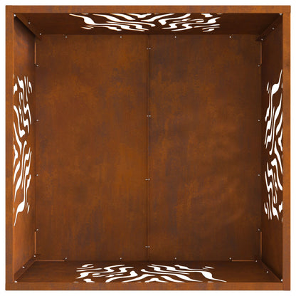 Vuurkorf Vierkant Weerbestendig Staal Weerbestendig staal/Bruin 60 x 60 x 40 cm