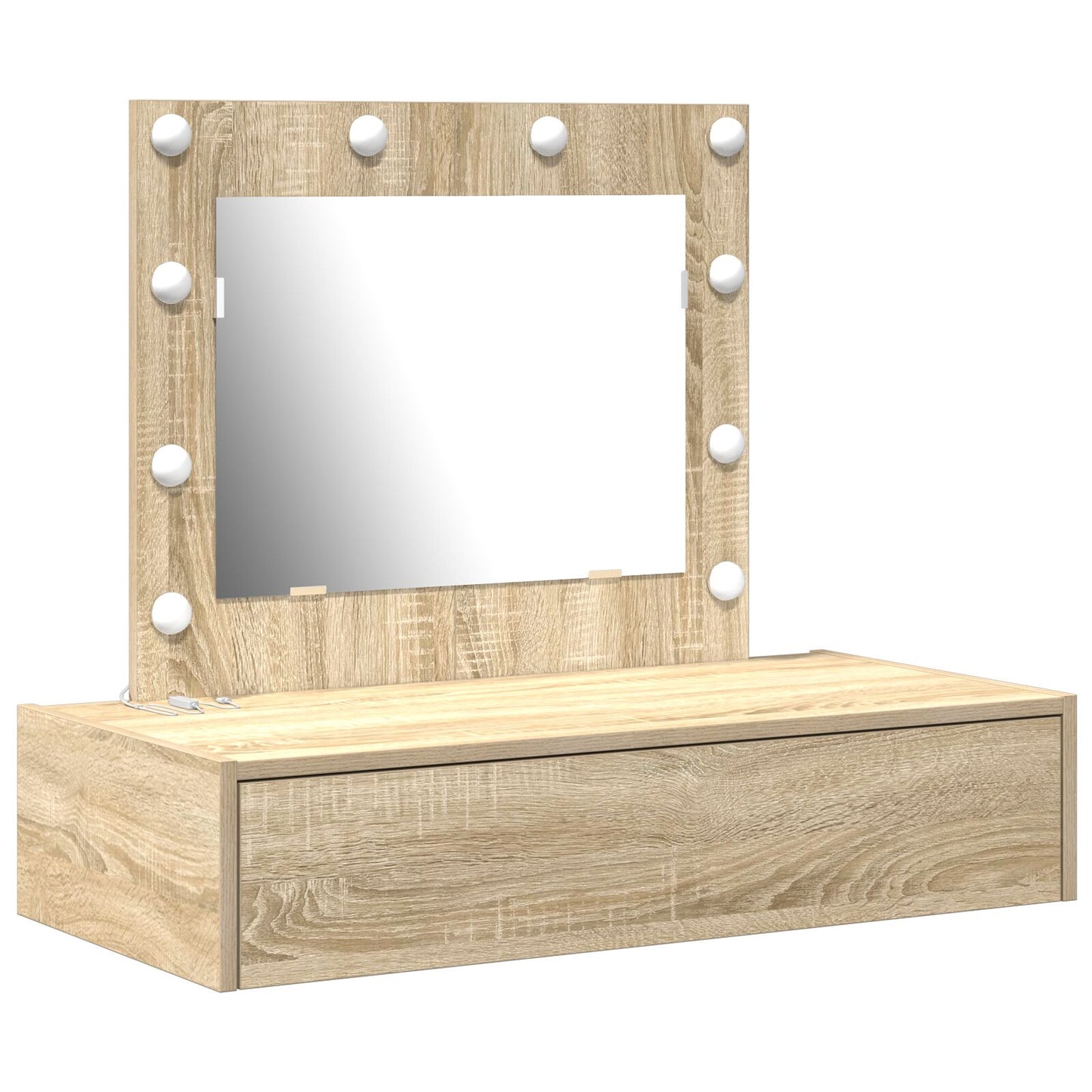 Wandkaptafel Verlichting 83 x 40 x 70 cm Sonoma eiken met LED