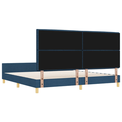 Bedframe Blauw 200X200 Cm Stof Crème