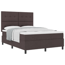 Boxspring Bed Met Matras Stof Donkerbruin 160 x 200 cm Button tufted