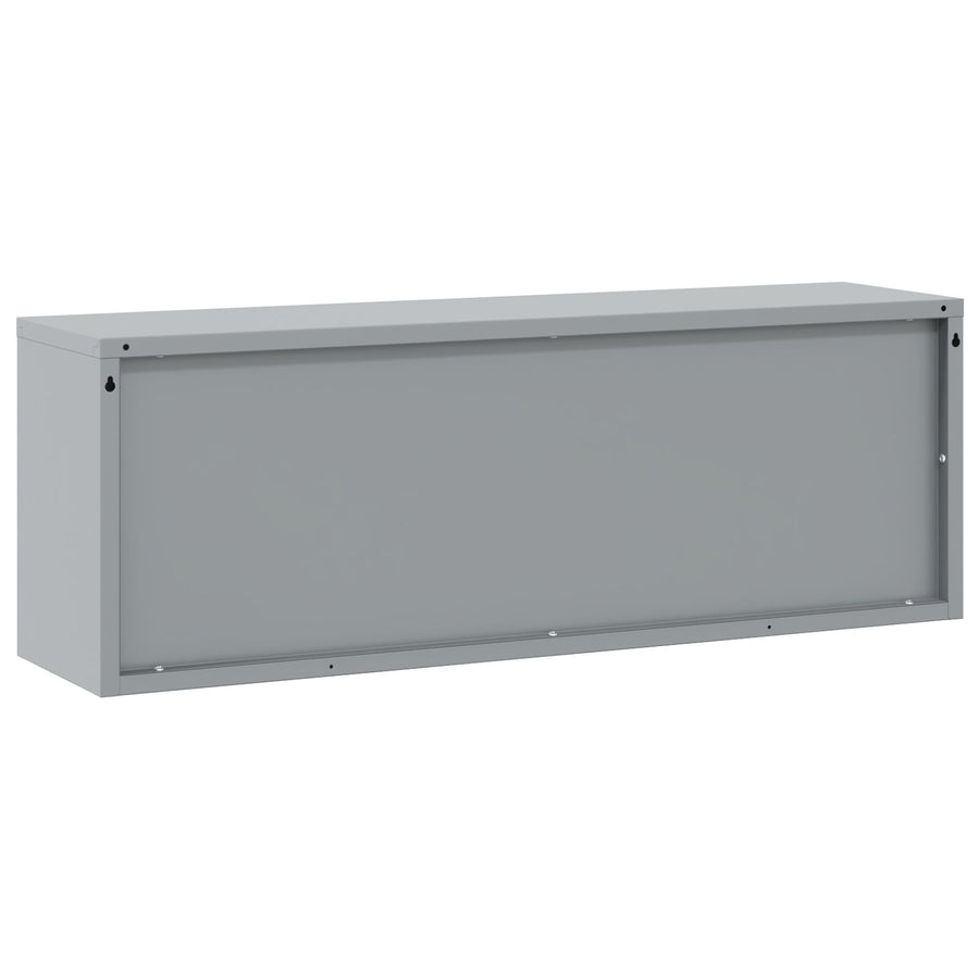 Muurbevestigde Gereedschapskast Met Gaslift Deur, , 100X25X35 Cm 100 cm Rood en Grijs