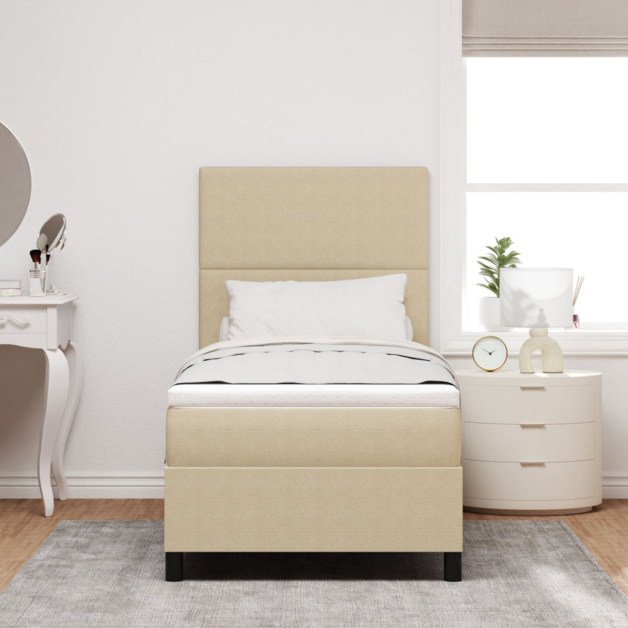 Boxspringbed Met Matras Lichtbeige 80X200 Cm Corduroy Stof