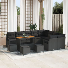 13-Delige Tuinsofa Set Met Kussens Zwart Poly Rattan Acacia, 2-Zits Tuinsofa Met Opbergruimte & Kussens Zwart Poly Rattan, 4-Delige Tuin Eetset Met Kussens Zwart Poly Rattan Acacia Wit