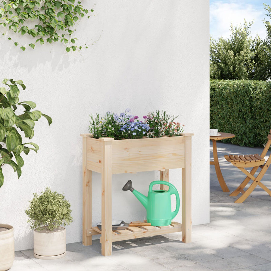 Tuinplantsoen Met Rasters 71X37X76 Cm Massief Hout Vuren 71 x 37 x 76.5 cm
