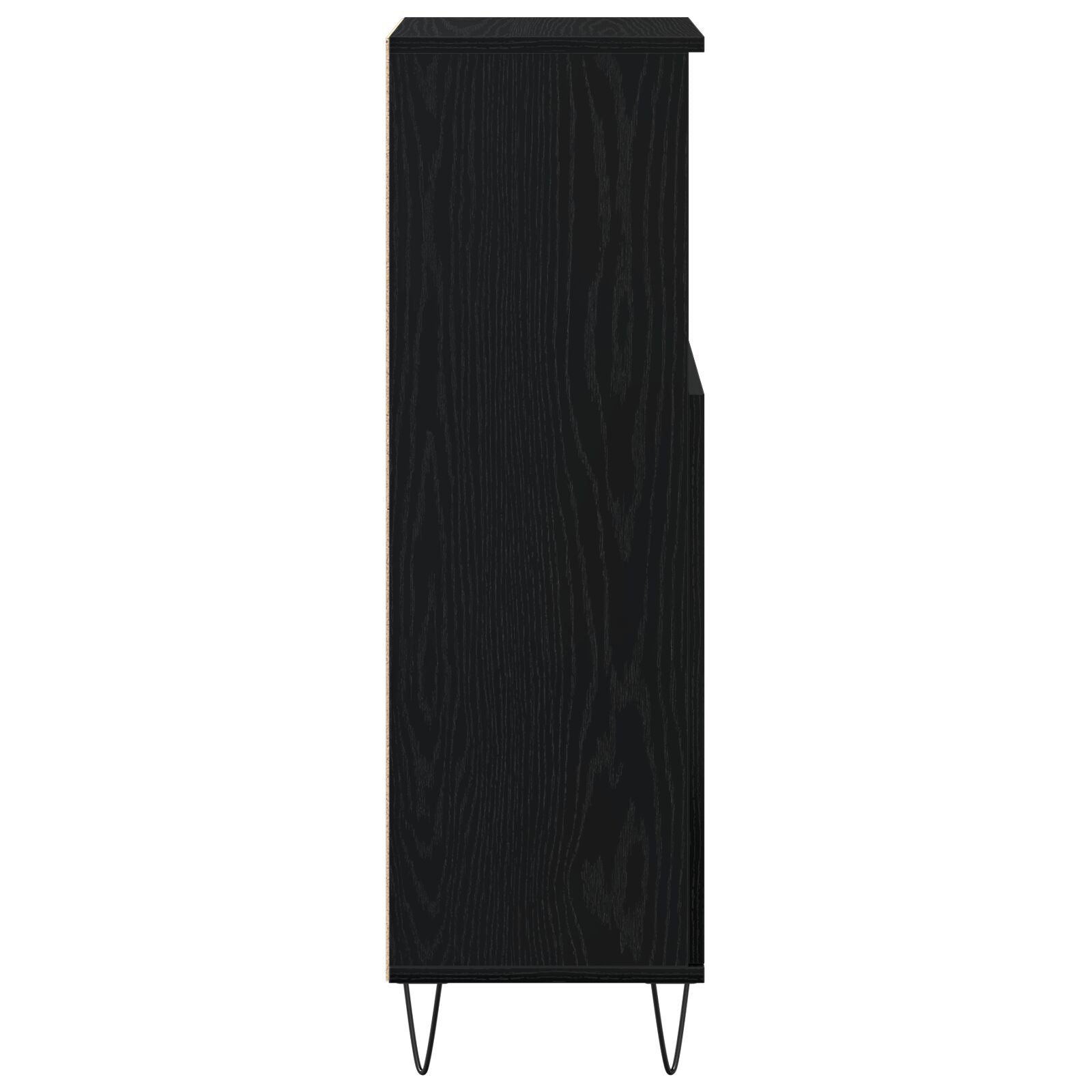 Badkamerkast 30X30X100 Cm Bewerkt Hout Zwart eiken
