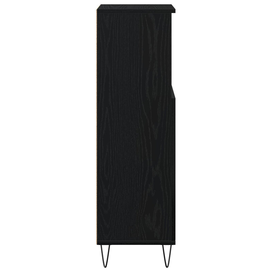 Badkamerkast 30X30X100 Cm Bewerkt Hout Zwart eiken