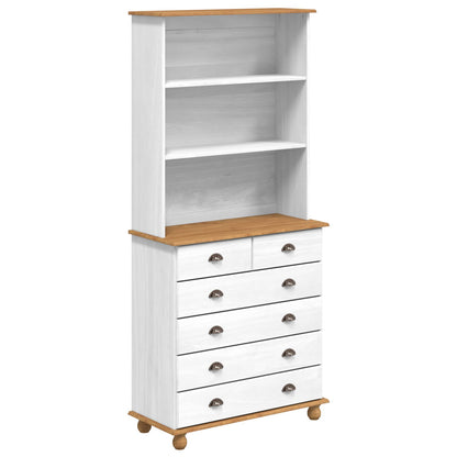 Hutch “ASKIM” Wit 91x40x199.5 cm Massief Hout Den, vidaXL Hutch 'ASKIM'Wit 91x30x104 cm Massief Hout Den, vidaXL Ladekast 'ASKIM'Wit 91x40x95.5 cm Massief Hout Den