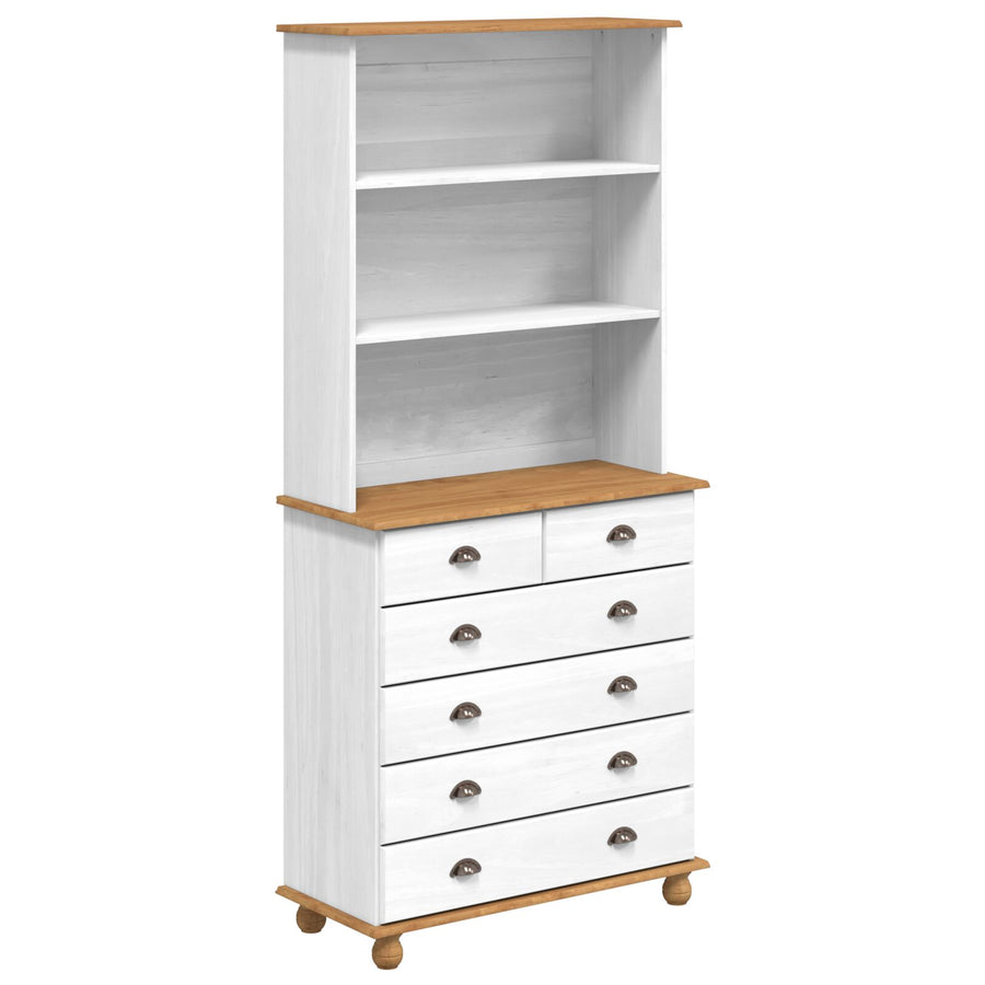 Hutch “ASKIM” Wit 91x40x199.5 cm Massief Hout Den, vidaXL Hutch 'ASKIM'Wit 91x30x104 cm Massief Hout Den, vidaXL Ladekast 'ASKIM'Wit 91x40x95.5 cm Massief Hout Den