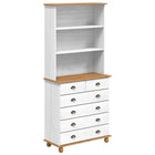 Hutch met lade ASKIM Wit 91 x 40 x 200,5 cm Massief grenenhout