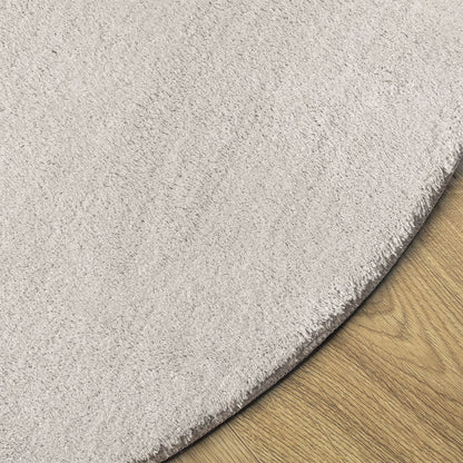 Vloerkleed 'Huarte' Kort Pool Zacht En Wasbaar Sand 140 x 200 cm Ovaal-Golf rand