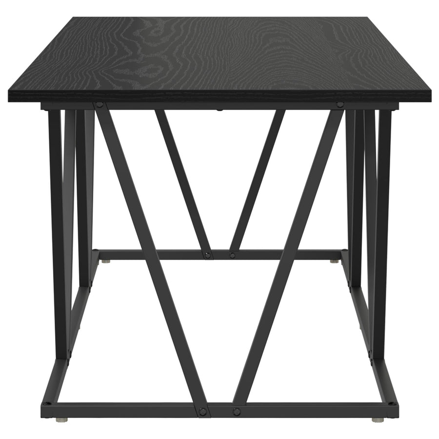Salontafel 100X50X40 Cm Hout En Metaal Zwart eiken
