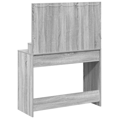 Make-Uptafel Met Led-Lampjes Grijs sonoma 100 x 41 x 135 cm