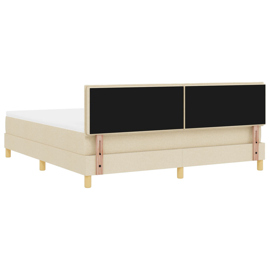 Boxspringbed Met Matras Stof Crème 180 x 200 cm Geknoopt