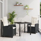 Tuinstoelenset poly rattan zwart 2 persoons