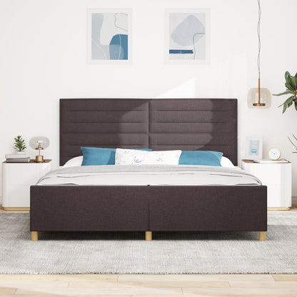 Bedframe Donkerbruin 200X200 Cm Stof Crème