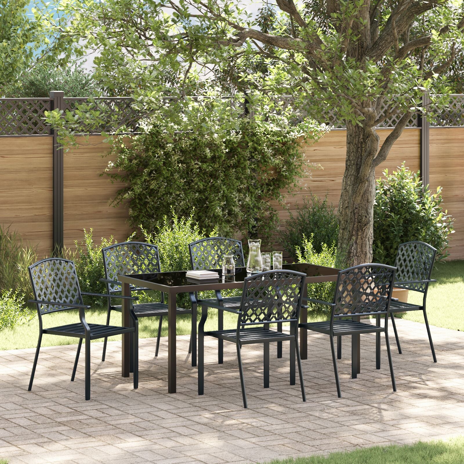 3-Delige Tuin Eetset Anthraciet Staal