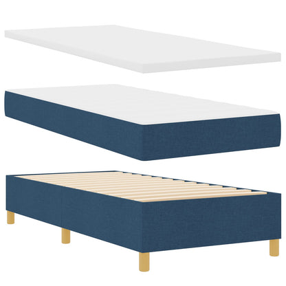 Boxspringbed Met Matras Blauw Eenpersoons Stof Blauw