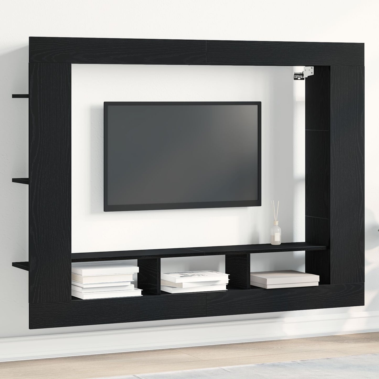 Tv-Kast Muurbevestigd 152X22X113 Cm Zwart eiken
