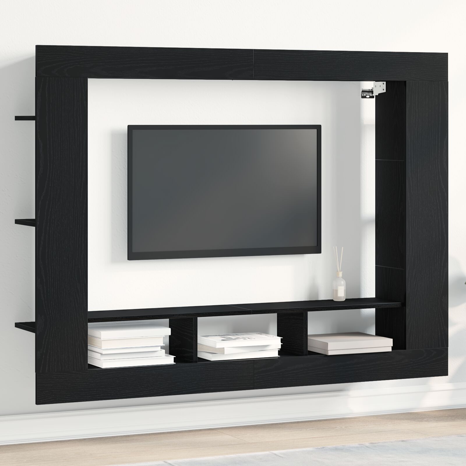 Tv-Kast Muurbevestigd 152X22X113 Cm Zwart eiken