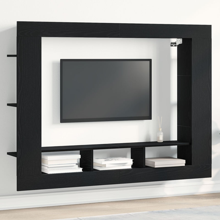 Tv-Kast Muurbevestigd 152X22X113 Cm Zwart eiken