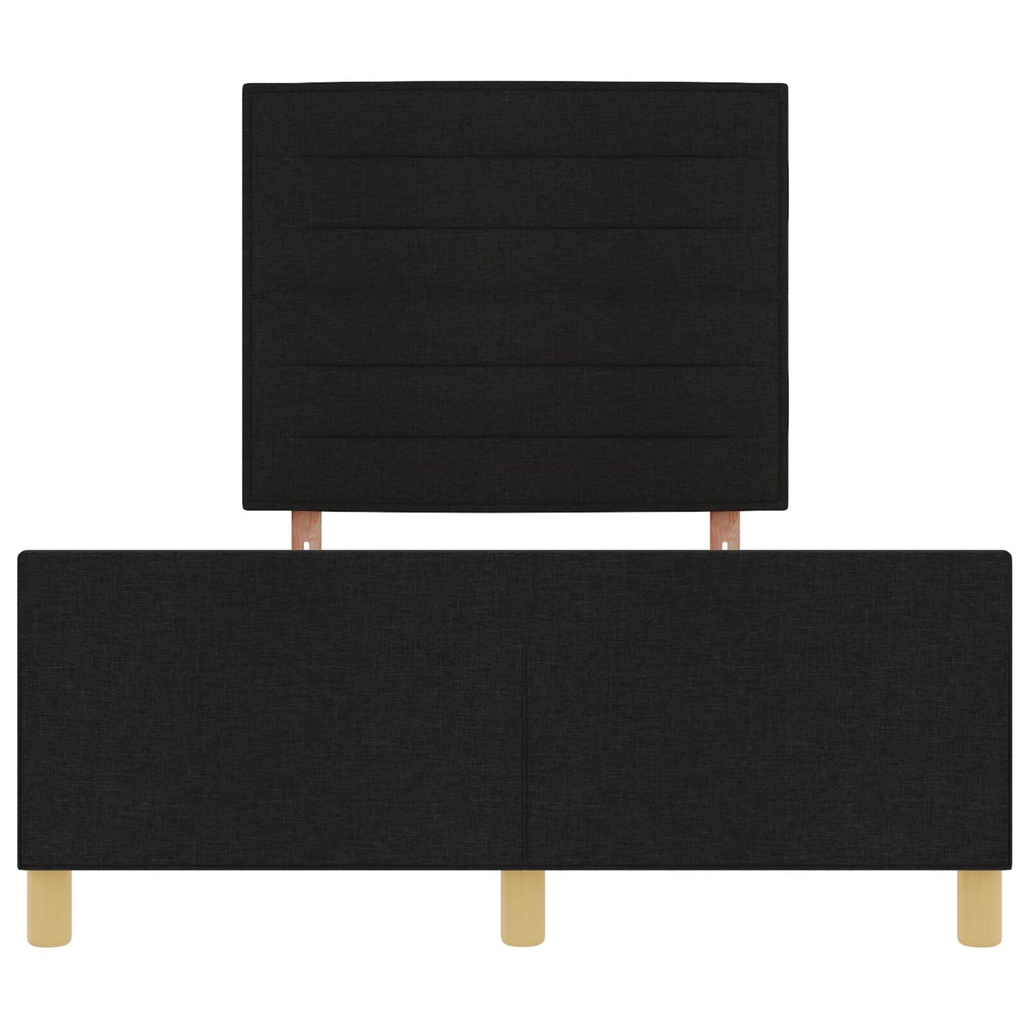 Bedframe Zwart 140X190 Cm Stof Crème