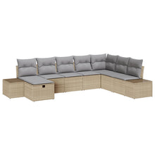 8-Delige Tuin Sofa Set Met Kussens Beige Poly Rattan