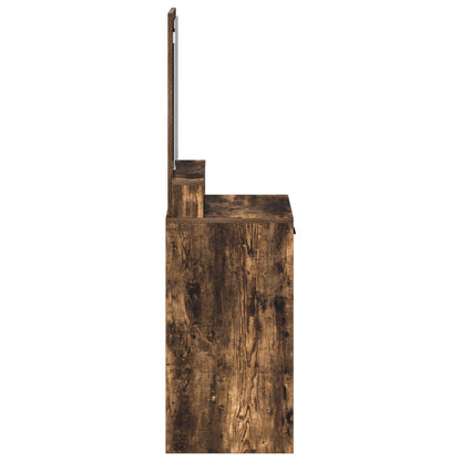 Kaptafel Met Lades 50 x 41 x 140 cm Gerookt eiken